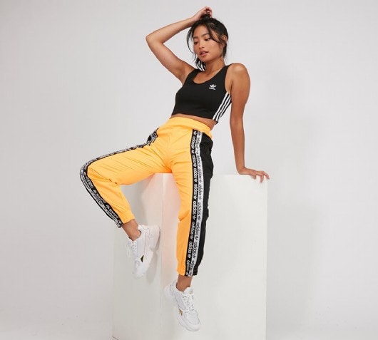 orange track pants womens
