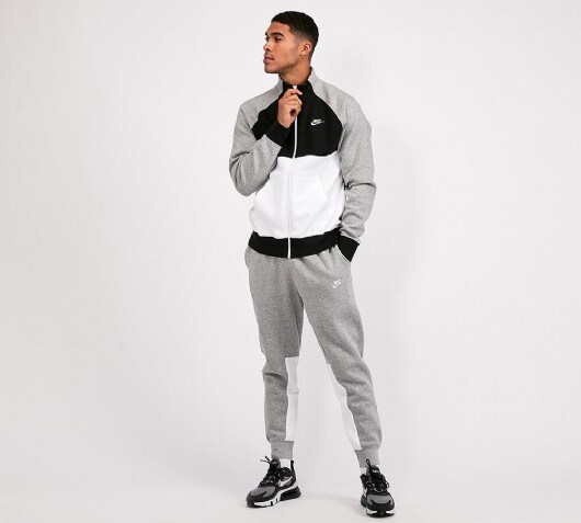 nike fleece tracksuit dark grey heather