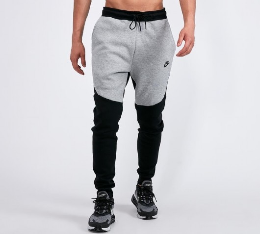 grey and black tech fleece