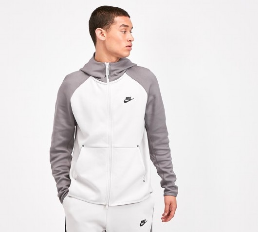 nike tech fleece white and grey