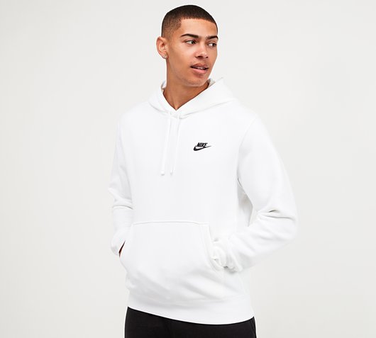 nike club overhead hoodie white