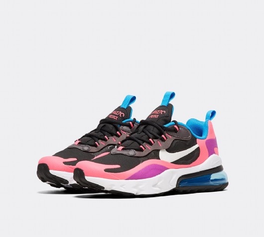 white & pink air max 270 knit trainers junior