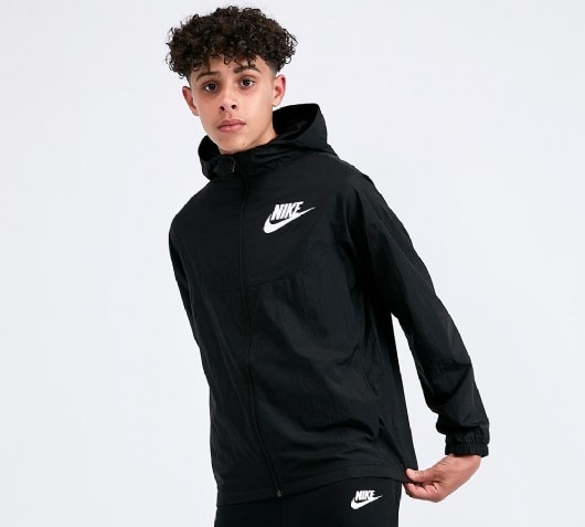 Nike Junior Windrunner Jacket | Black / Black | Footasylum