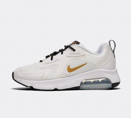 nike white and gold air max 200 trainers