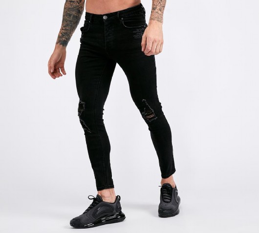 black ripped skinny jeans mens footasylum