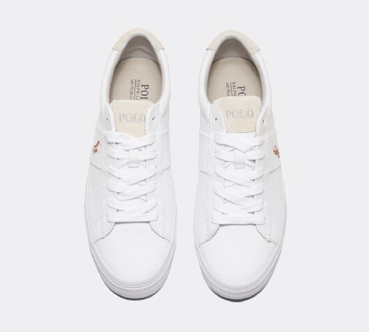 ralph lauren sayer mens white canvas trainers