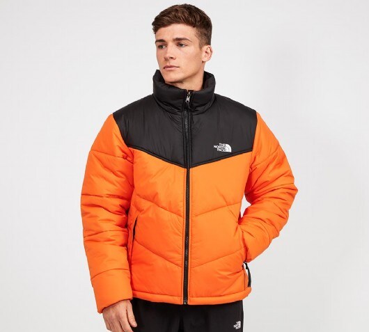 north face orange puffer jacket