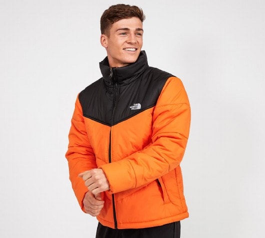 orange north face jacket
