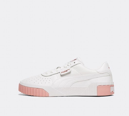 women's white and rose gold trainers