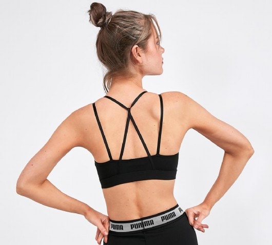 under armour tape strappy bra