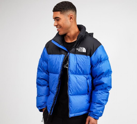 north face puffer blue and black