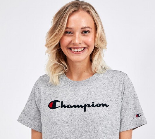 champion logo shirt women's