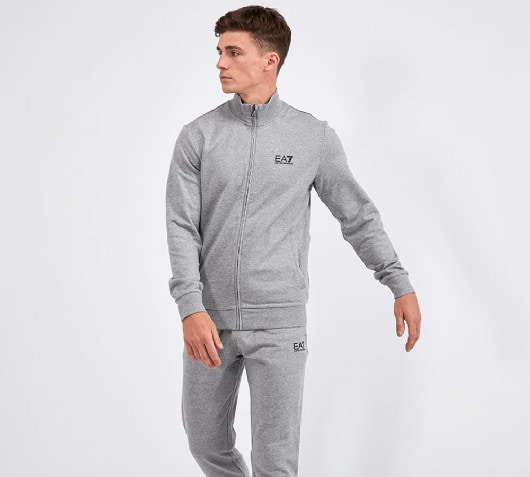 grey ea7 tracksuit mens