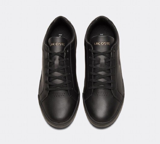 lacoste black leather shoes