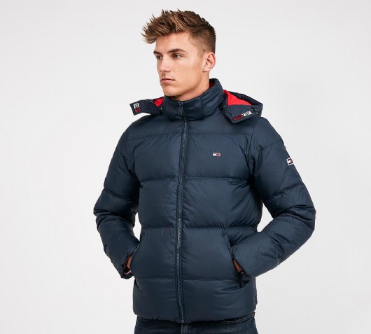 tommy jeans hooded down overhead puffer jacket