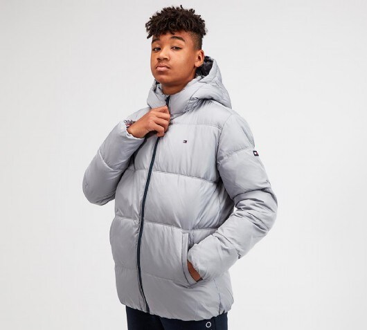 tommy hilfiger puffer jacket grey