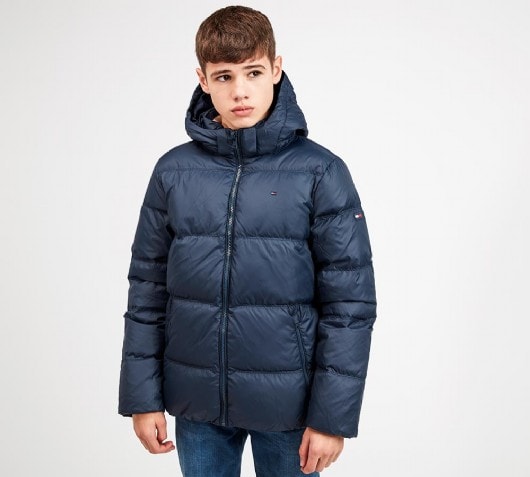 tommy jeans hooded down overhead puffer jacket