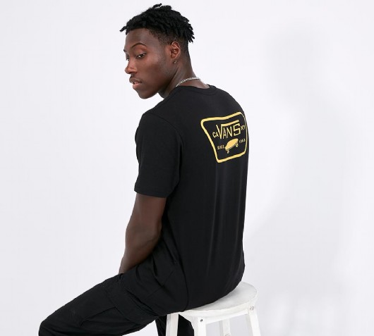 Vans Full Patch Back T-Shirt | Black / Yellow | Footasylum