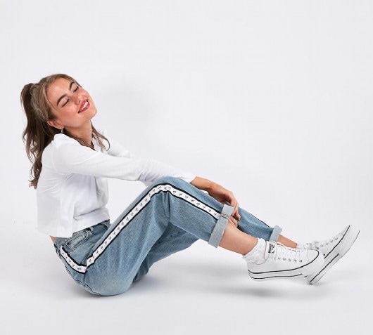 calvin klein taped jeans