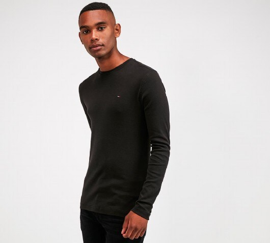 Image of Long Sleeved Ribbed Organic Cotton T-Shirt