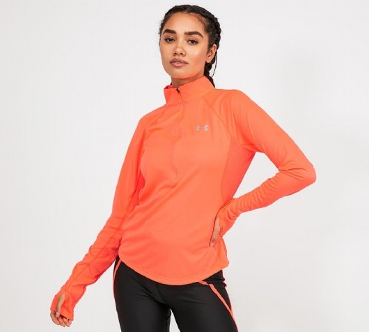 womens under armour zip top