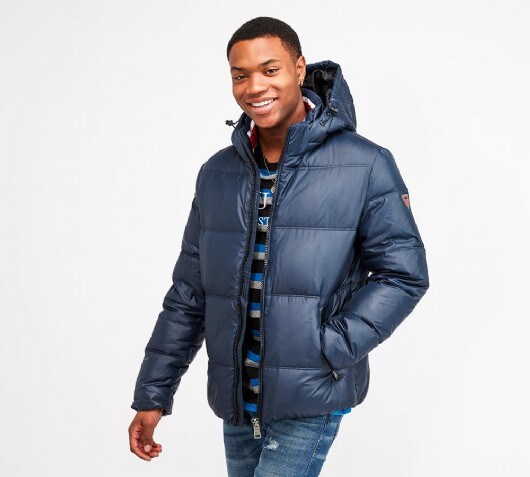 mens full zip hooded puffer jacket