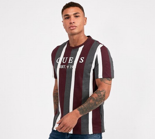 guess t shirt vertical stripes
