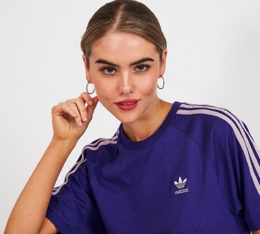 adidas 3 stripe t shirt ladies