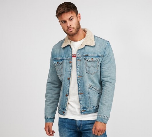 light wash sherpa denim jacket