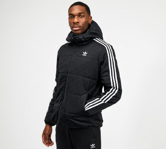 adidas originals logo padded jacket in black