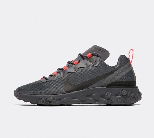 nike react grey and orange