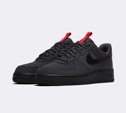 nike air force 1 anthracite black and university red