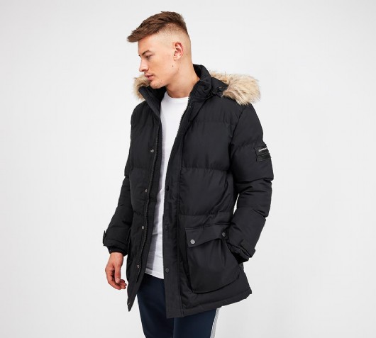 nike black longline down filled coat