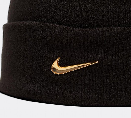 black nike hat with gold swoosh