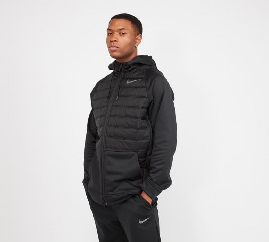 nike training therma hoodie black