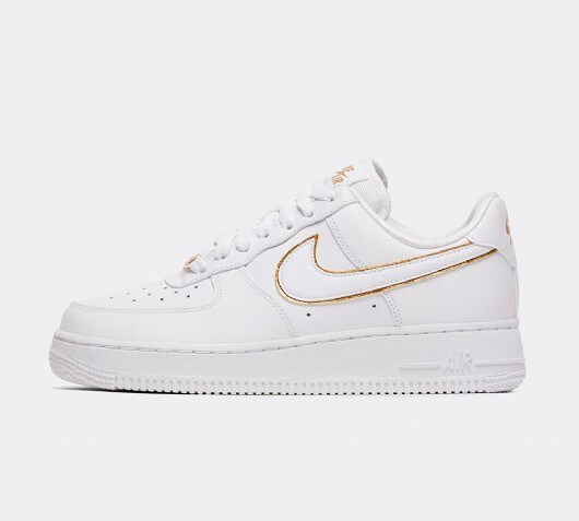 nike air force white and gold womens