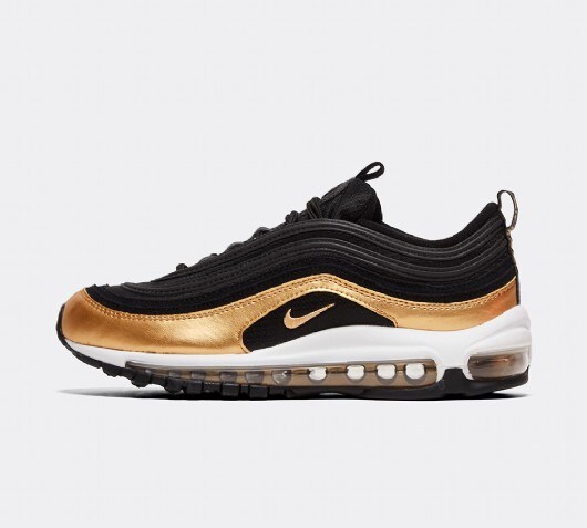 nike black and gold metallic air max 97 trainers