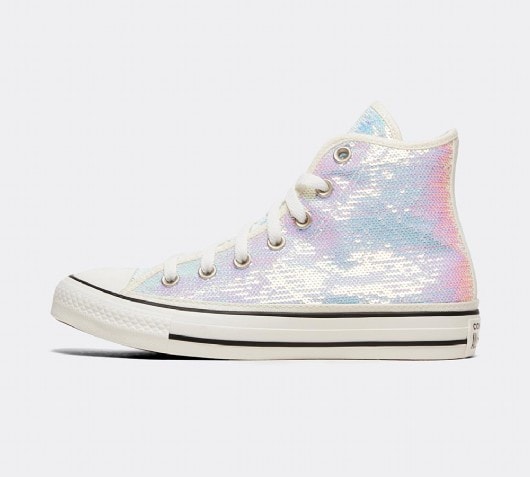 converse silver sequin