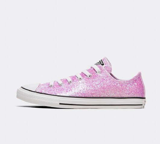 pink all star ox glitter trainers junior