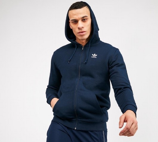 adidas Originals Essential Full Zip Hoodie | Navy | Footasylum