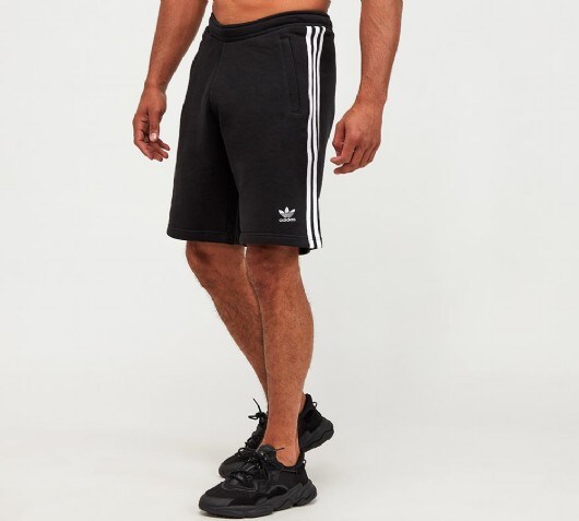 adidas originals 3 stripe fleece shorts