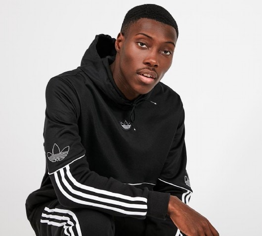 adidas originals outline trefoil hoodie in black