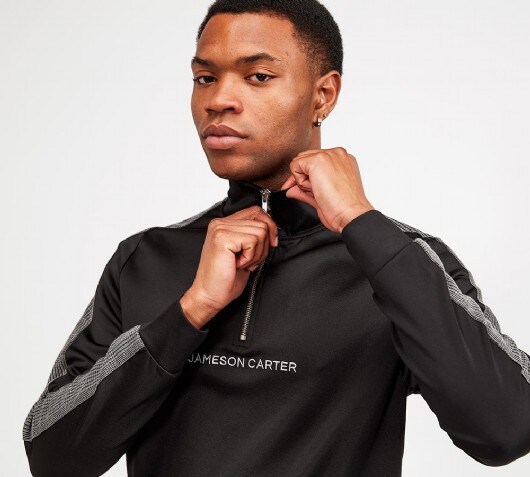 Image of Augusta Checked Quarter Zip T-Shirt