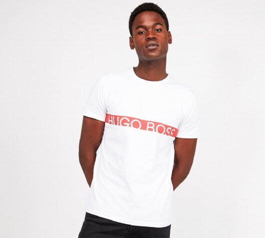 white and red hugo boss t shirt