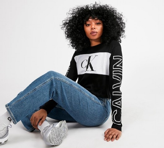 Womens Block Logo long Sleeve T-Shirt