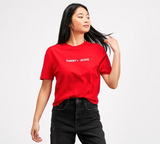 Tommy jeans t shirt red Clearance