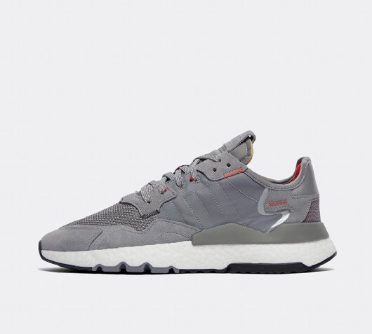 adidas originals white and grey nite jogger trainers