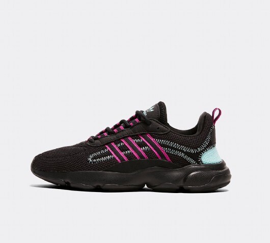 womens black and pink adidas trainers