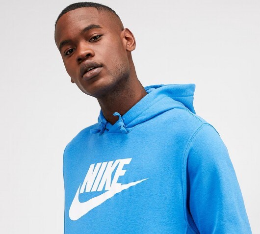 nike club hoodie pacific blue