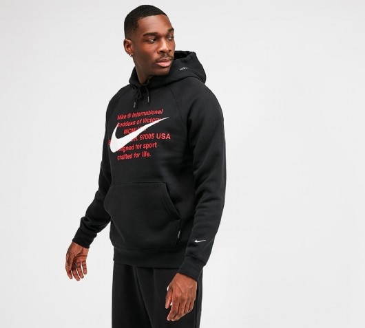 nike swoosh overhead hoodie black